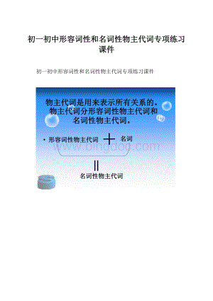 初一初中形容词性和名词性物主代词专项练习课件.docx