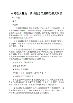 中考语文各地一模试题分类集锦记叙文阅读.docx