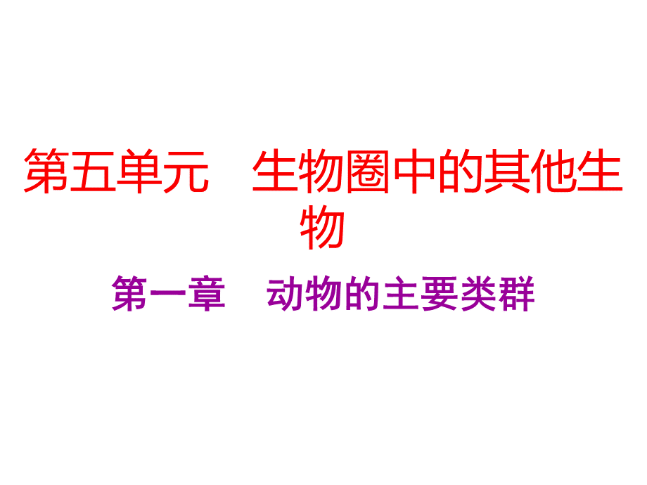 中考生物总复习课件第五单元第一章动物的主要类群(共张PPT).ppt