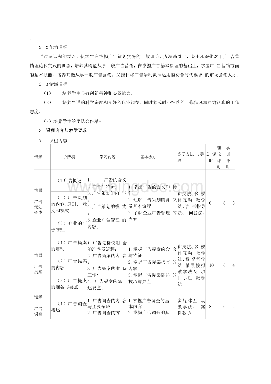 广告策划课程标准Word文档下载推荐.docx_第2页