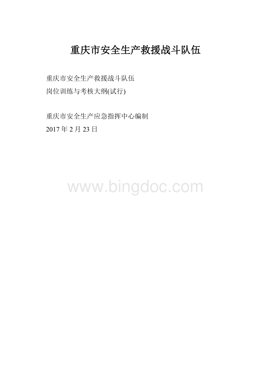 重庆市安全生产救援战斗队伍Word格式.docx_第1页