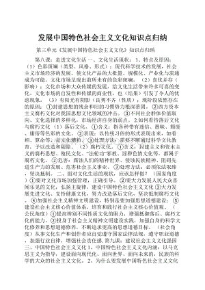 发展中国特色社会主义文化知识点归纳.docx