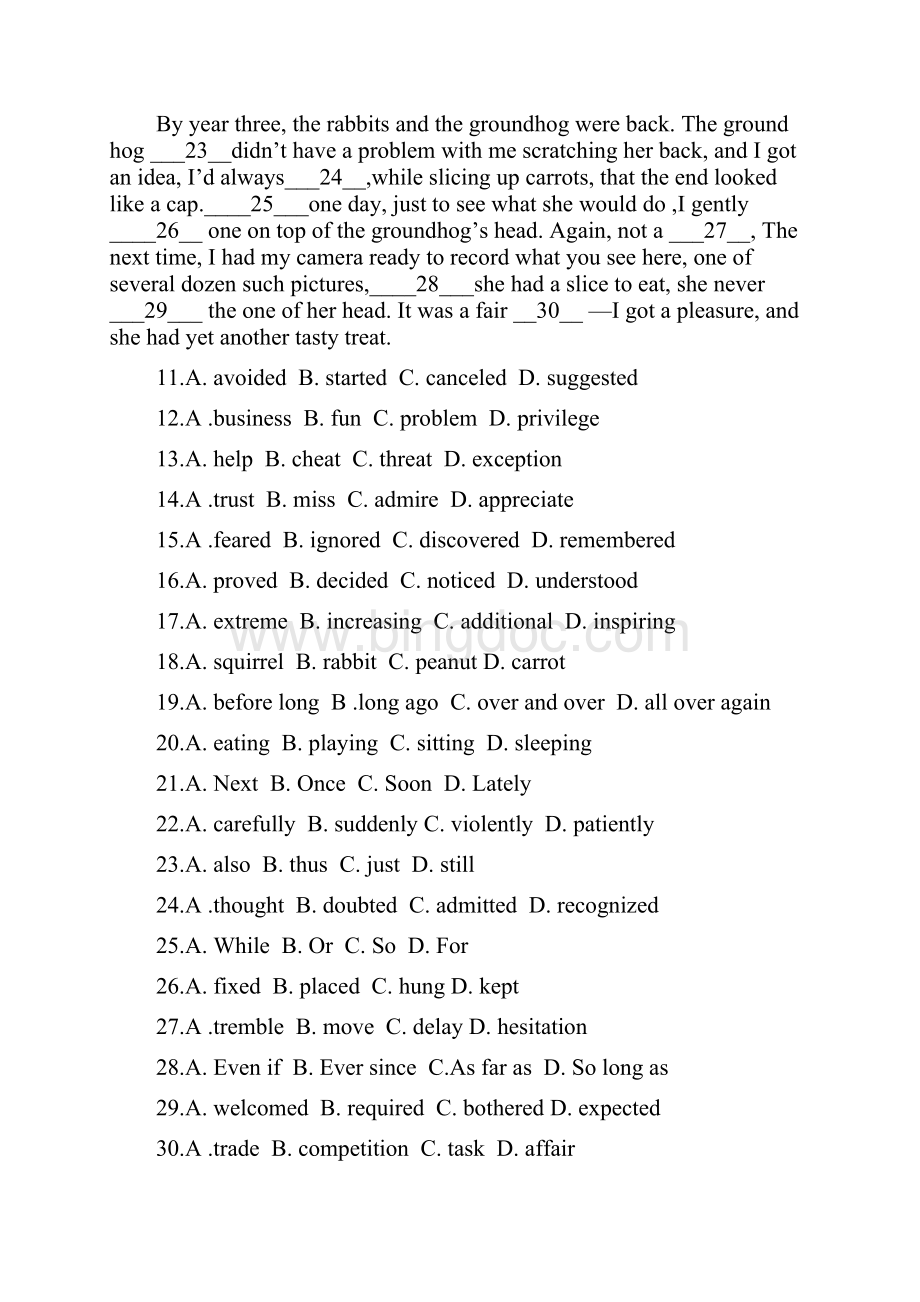 高三二轮复习完形填空的解题技巧及训练+非谓语动词的复习3.docx_第3页