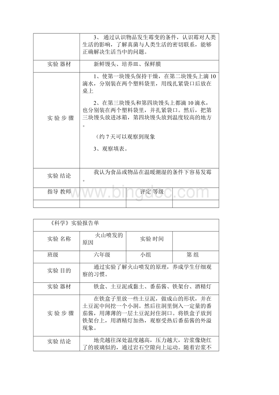 苏教版六年级上册科学实验报告单Word格式.docx_第2页