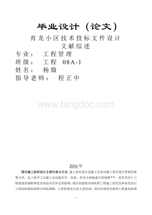 施工组织设计文献综述Word文档格式.docx