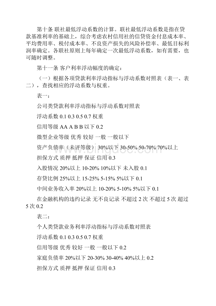 广东省 农村信用社贷款利率定价指引暂行.docx_第3页