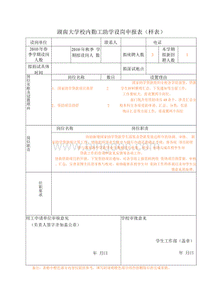 中山大学勤工俭学设岗申请表.docx