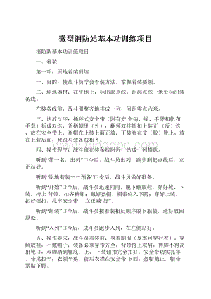 微型消防站基本功训练项目Word文件下载.docx