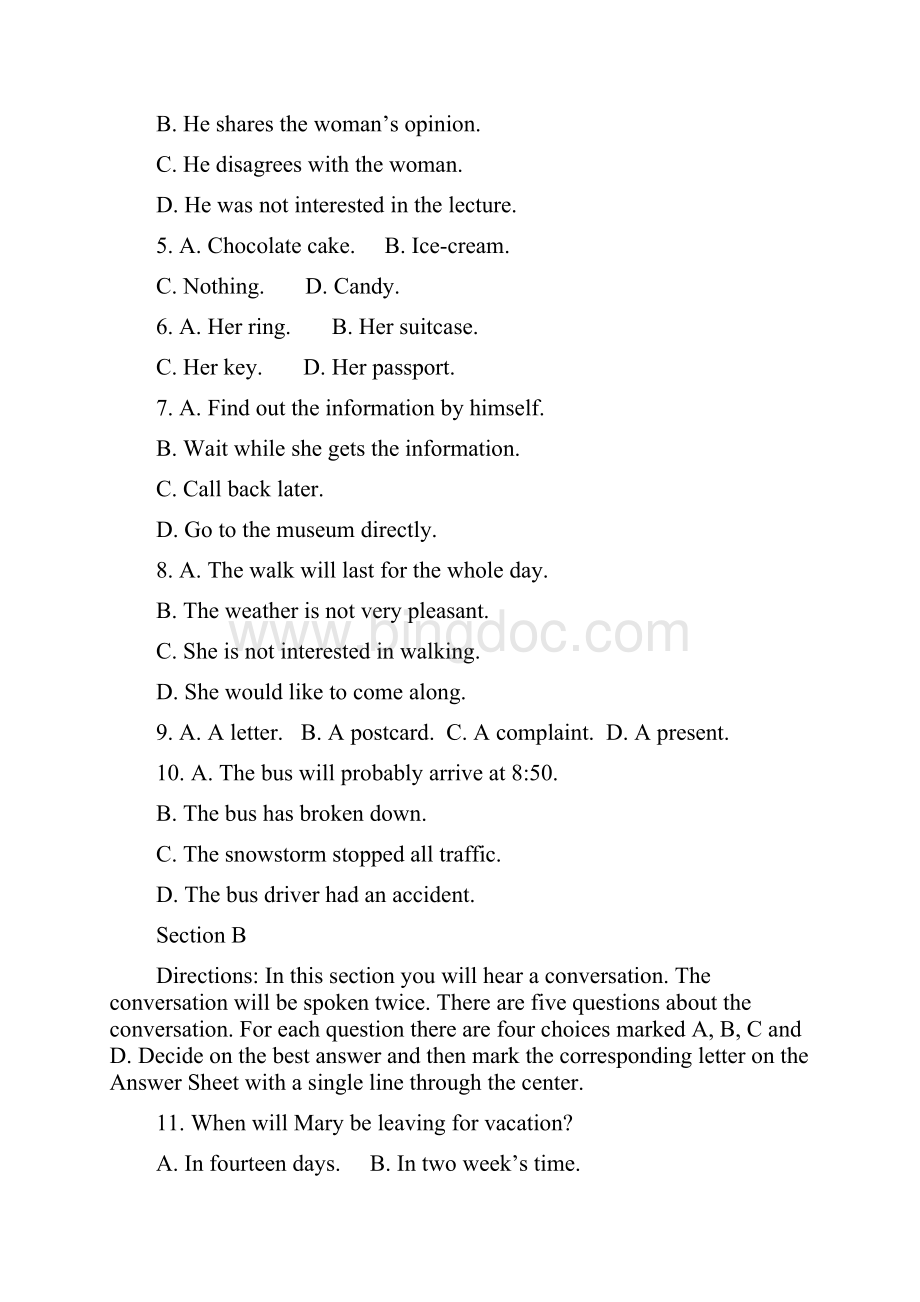 统考大学英语B正式试题及参考答案.docx_第2页