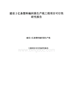 建设2亿条塑料编织袋生产线工程项目可行性研究报告.docx