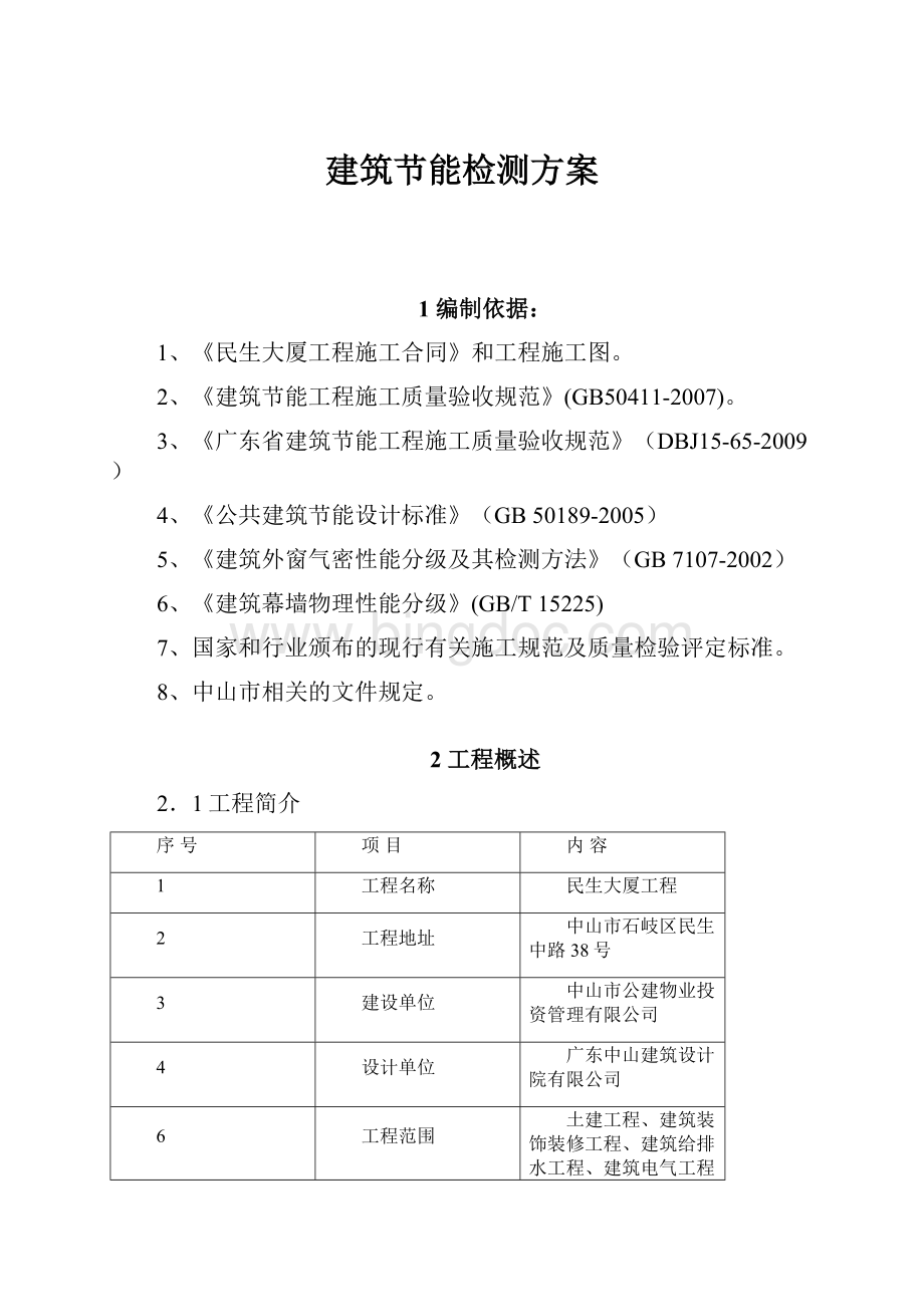 建筑节能检测方案Word文档格式.docx_第1页