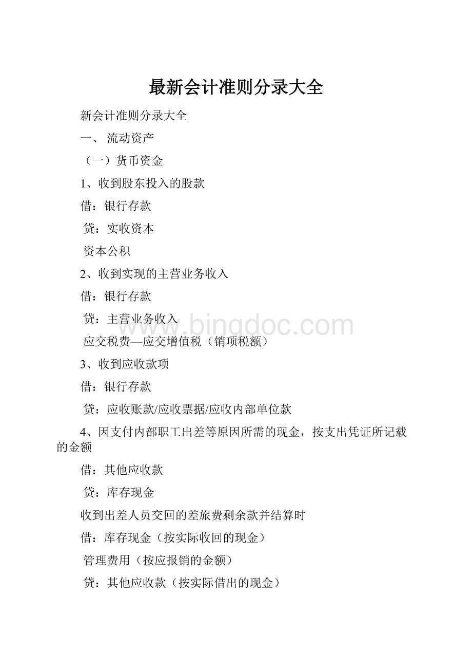 最新会计准则分录大全.docx