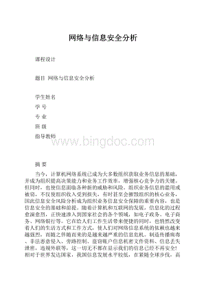 网络与信息安全分析Word格式文档下载.docx