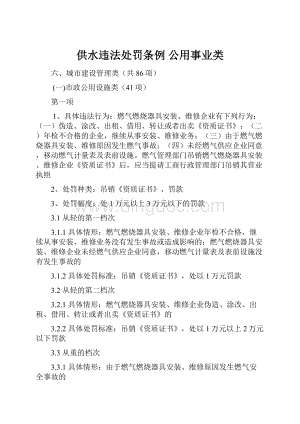 供水违法处罚条例 公用事业类文档格式.docx