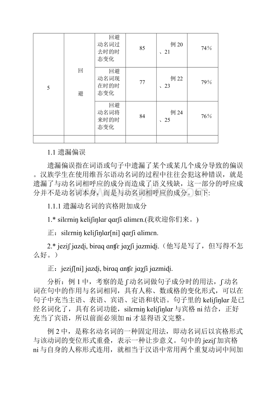 汉族学生使用维吾尔语动名词的偏误分析.docx_第3页