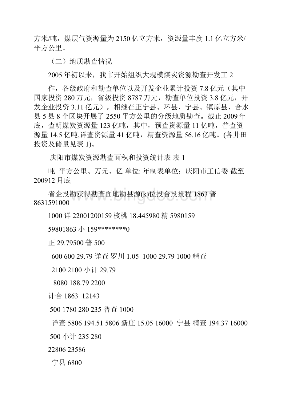 庆阳市煤炭资源开发调研报告.docx_第2页