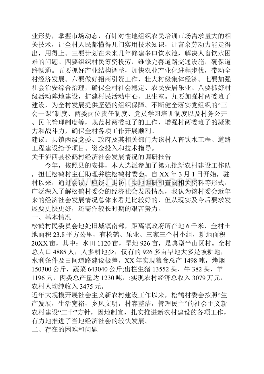 村经济社会发展调研报告3篇.docx_第2页