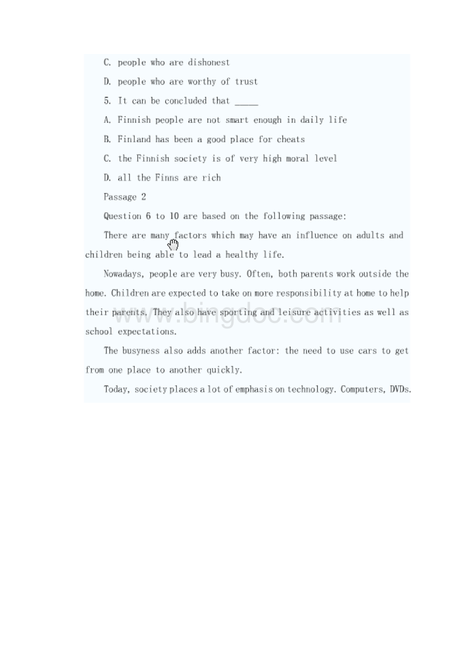 英语三级考试试题及答案Word格式.docx_第3页
