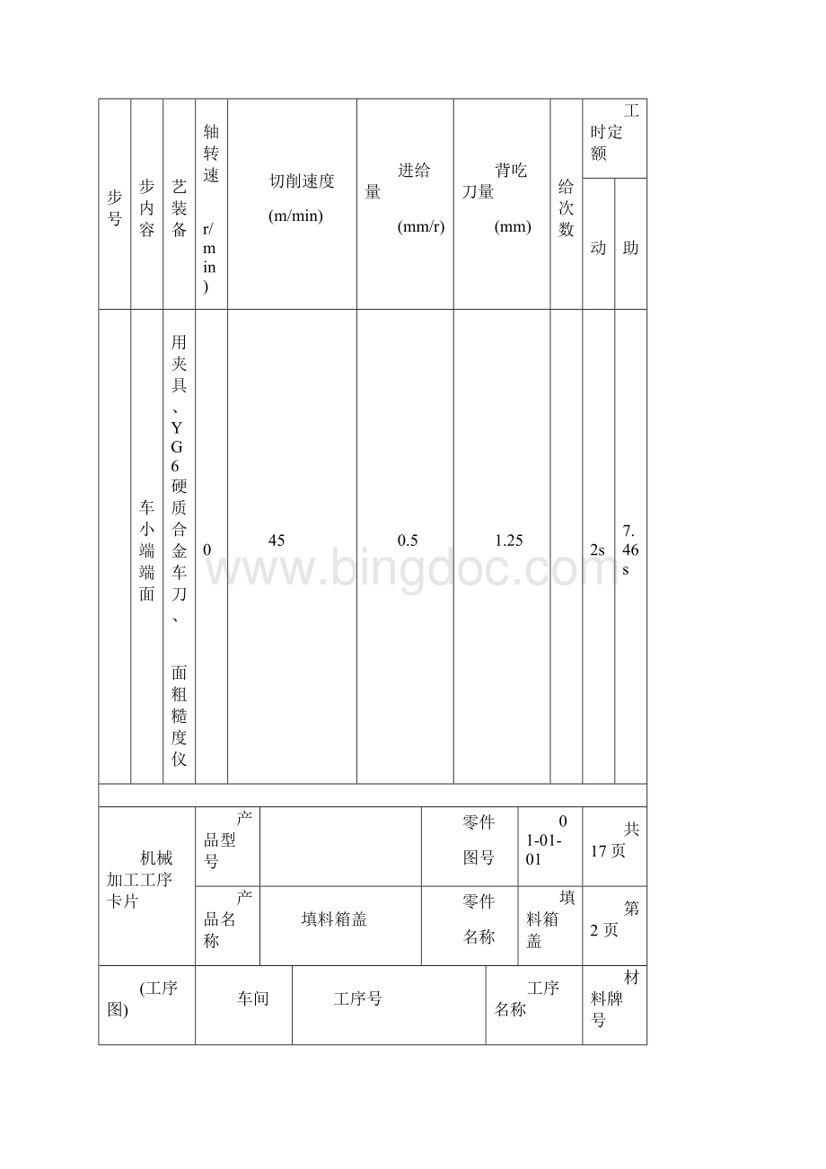 填料箱盖加工工序卡.docx_第2页