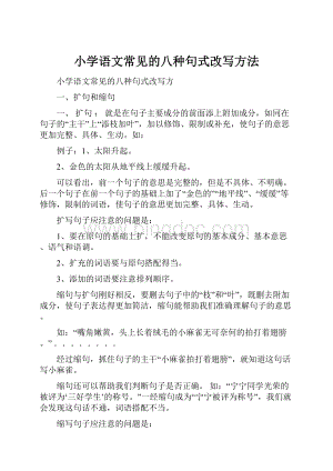 小学语文常见的八种句式改写方法Word文档下载推荐.docx