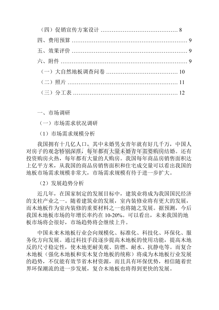 实用大自然品牌地板区域市场推广营销策划方案Word文档下载推荐.docx_第2页