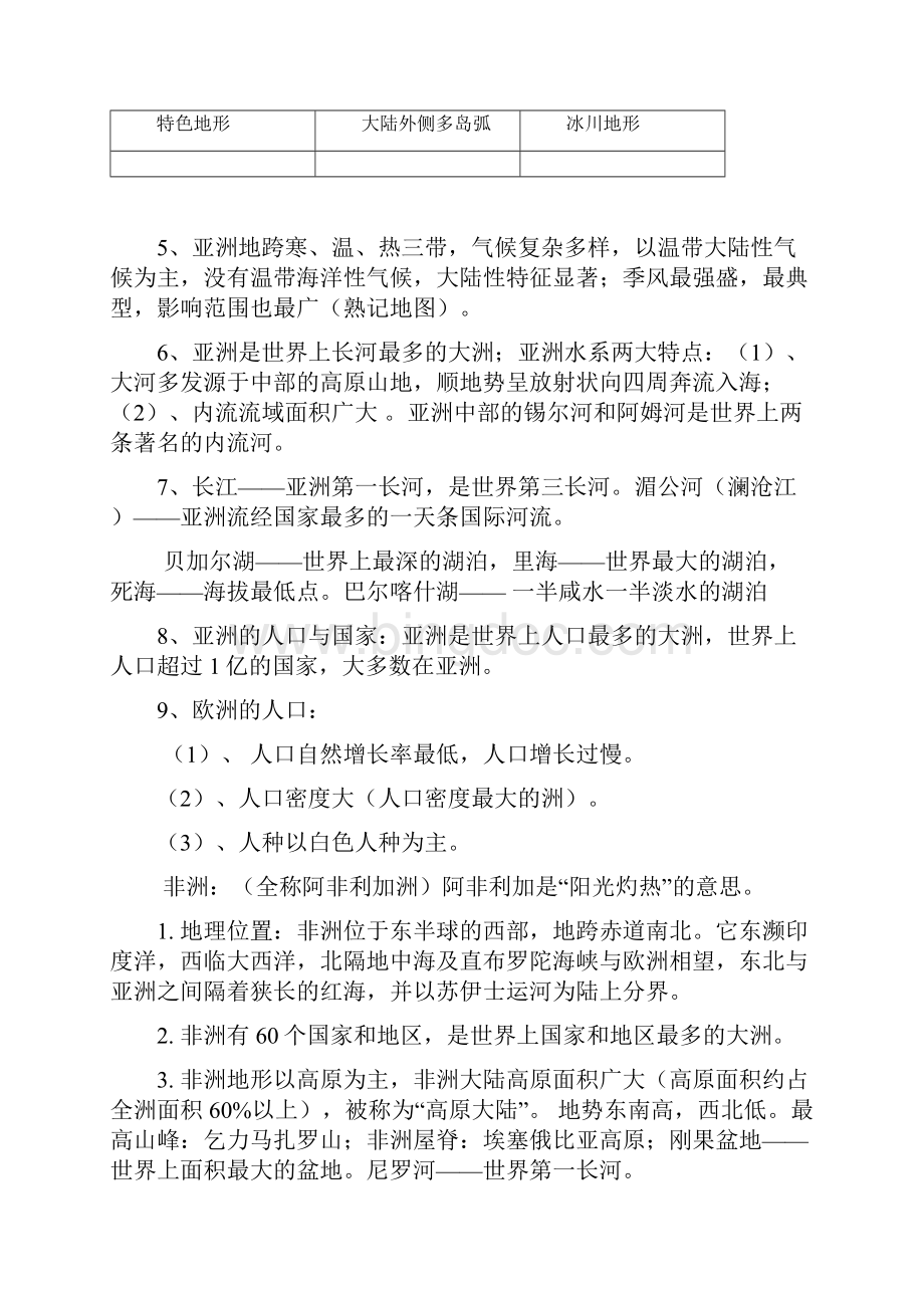 七年级地理下册复习资料湖南教育出版社.docx_第2页