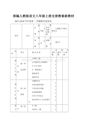 部编人教版语文八年级上册全册教案新教材Word下载.docx