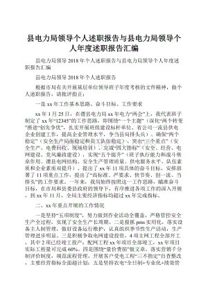 县电力局领导个人述职报告与县电力局领导个人年度述职报告汇编Word格式.docx