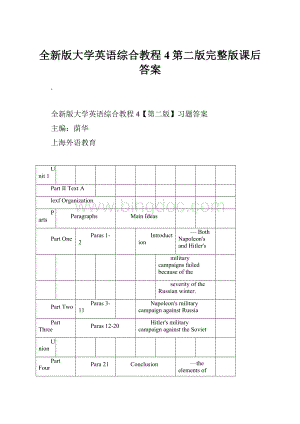 全新版大学英语综合教程4第二版完整版课后答案.docx