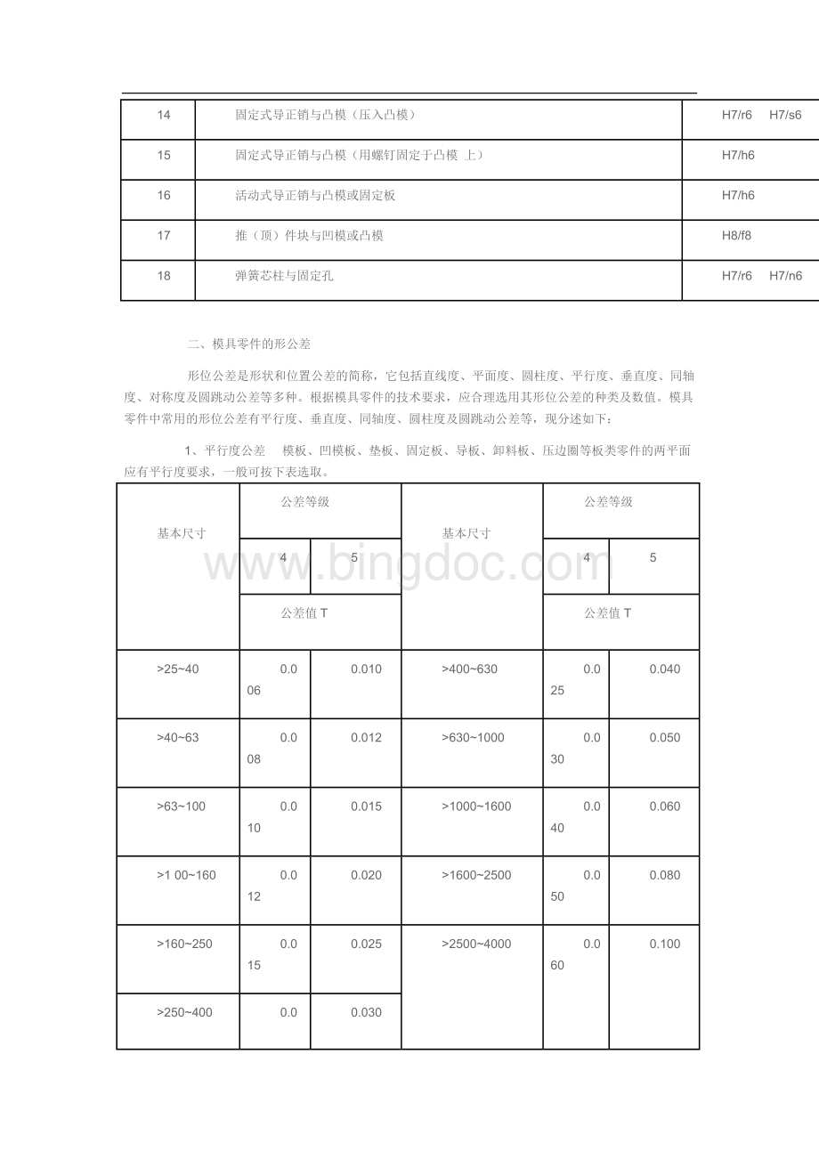 模具零件的公差配合、形位公差及表面粗糙度要求Word格式.doc_第2页