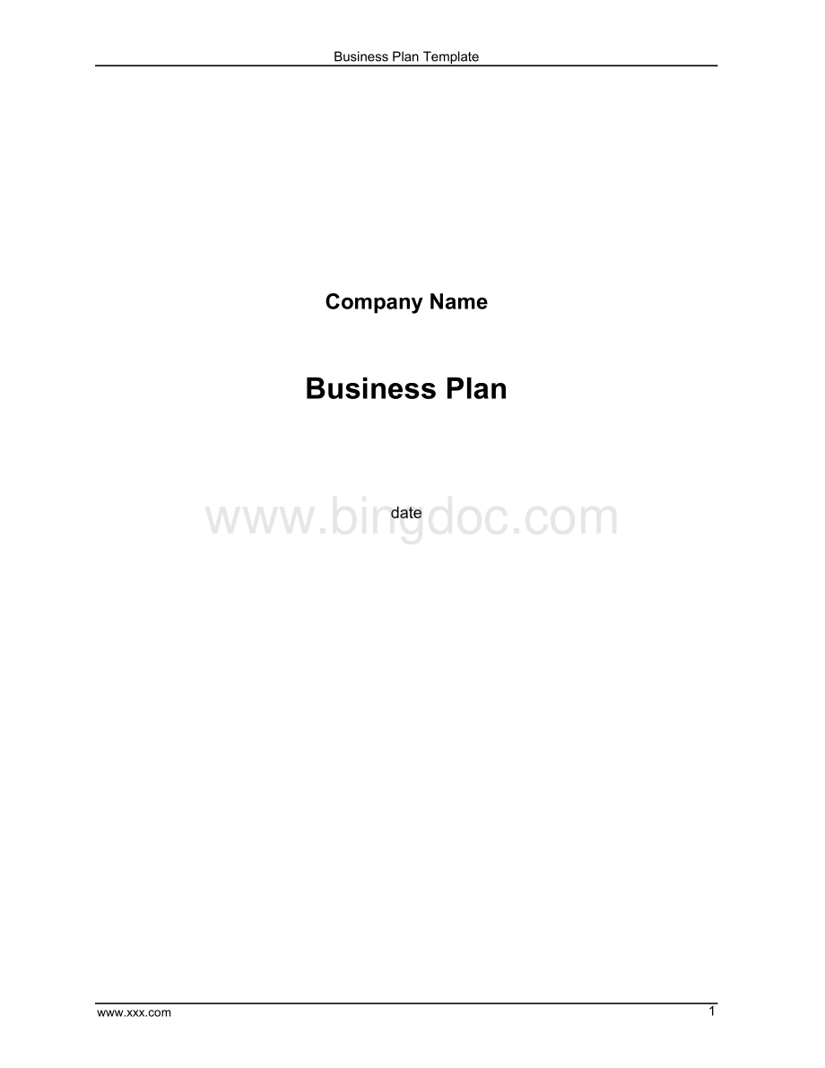 商业计划书模板英文BusinessPlanWord下载.docx