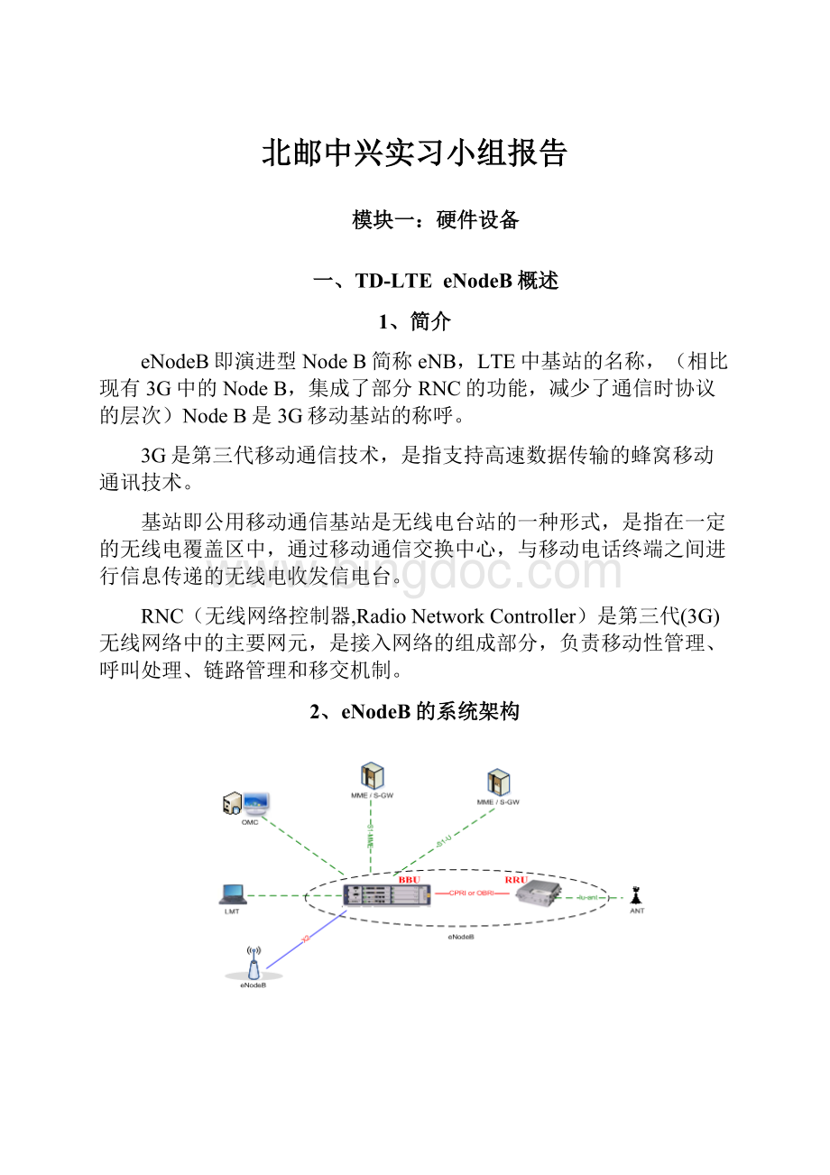 北邮中兴实习小组报告.docx_第1页