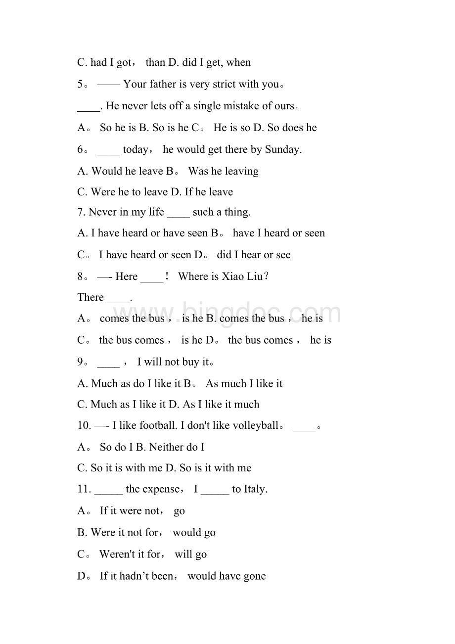 英语倒装句练习题及答案文档格式.docx_第2页