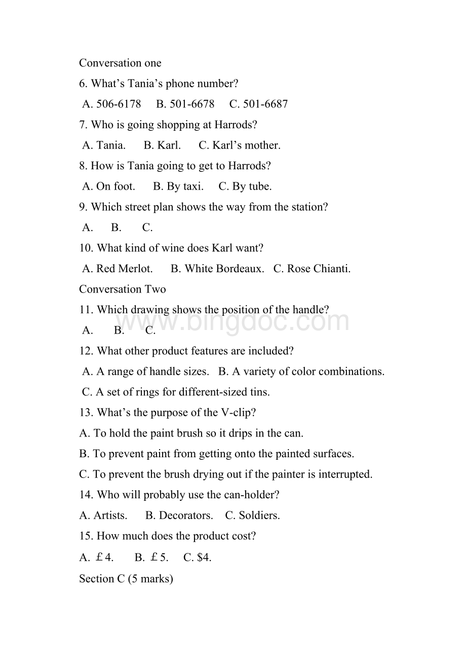 全国大学生英语竞赛C类初赛试题及答案Word格式.docx_第2页