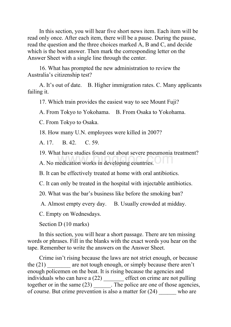 全国大学生英语竞赛C类初赛试题及答案Word格式.docx_第3页