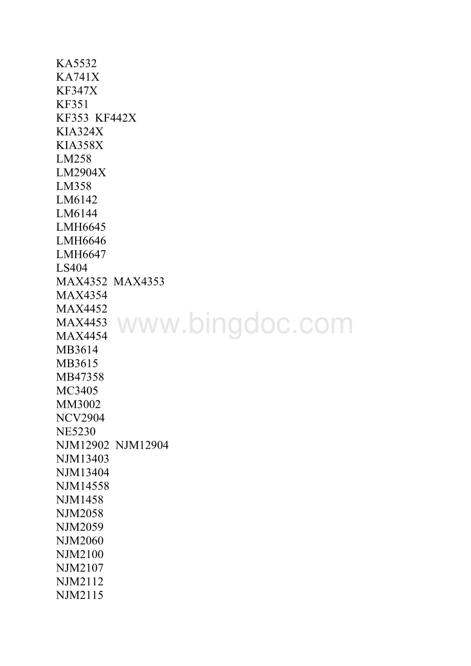 集成运算放大器资料选型列表.docx_第2页