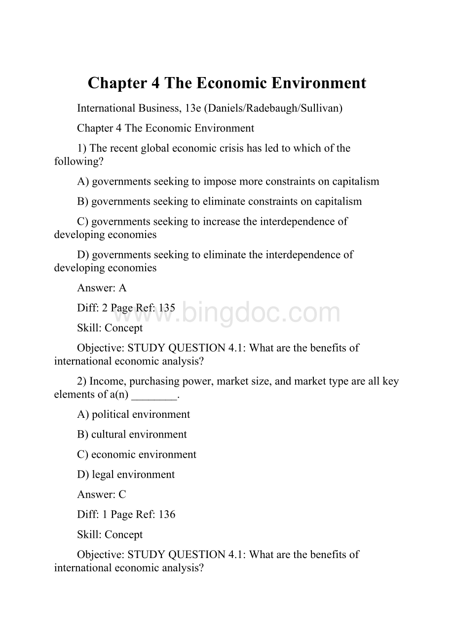 Chapter 4 The Economic EnvironmentWord格式.docx_第1页