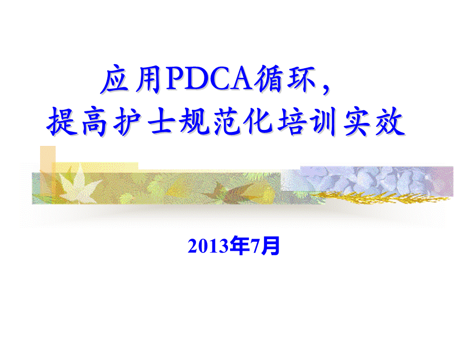 运用pdca提高护士规范化培训实效.ppt_第1页