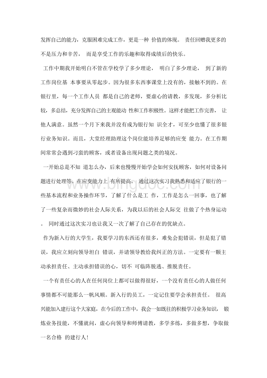 银行实习工作总结范文精选Word文档格式.docx_第2页