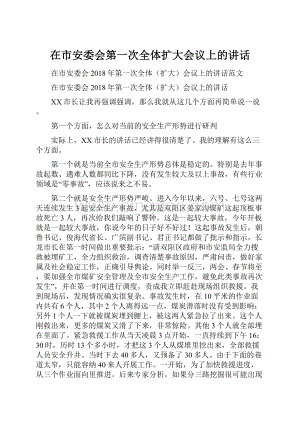 在市安委会第一次全体扩大会议上的讲话Word文件下载.docx