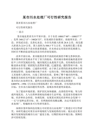 某市污水处理厂可行性研究报告.docx