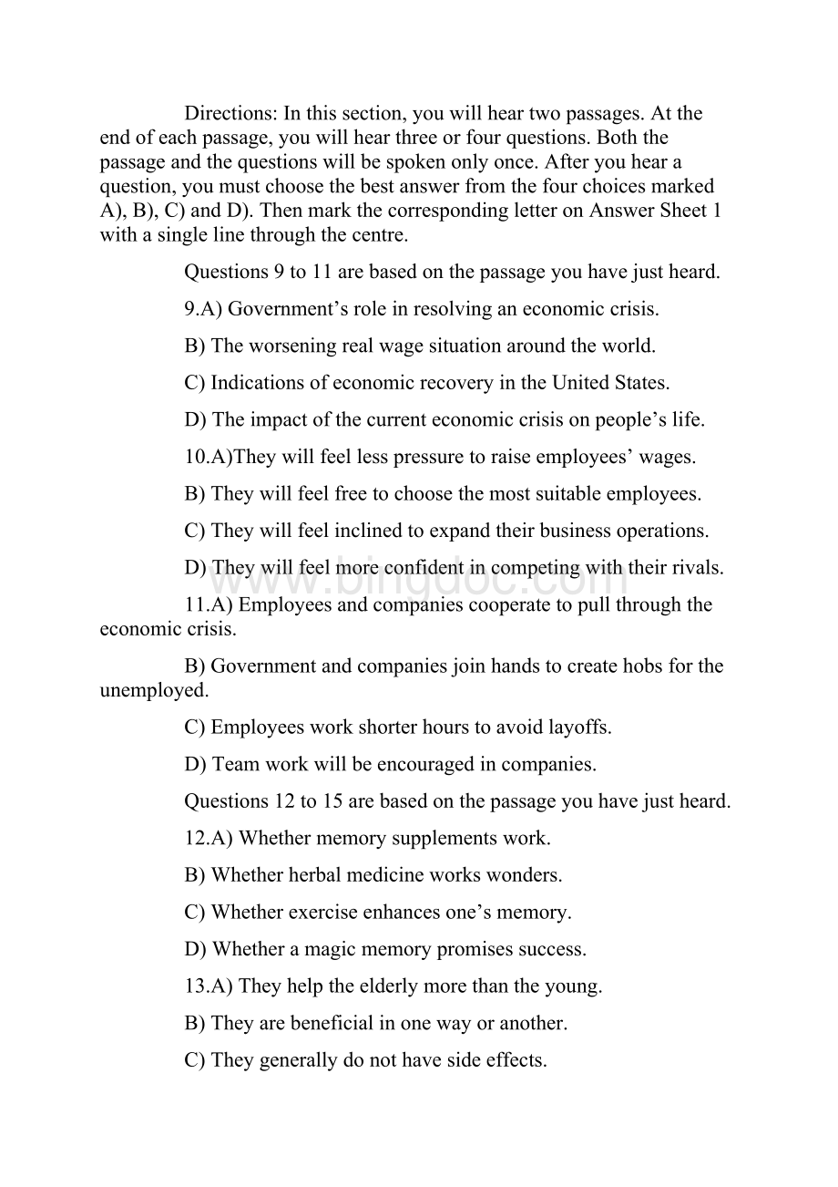 英语六级真题及答案解析.docx_第3页