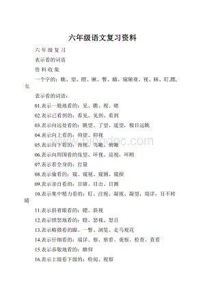 六年级语文复习资料.docx