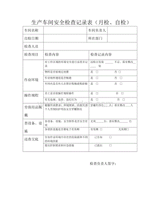 生产车间安全检查记录表.doc