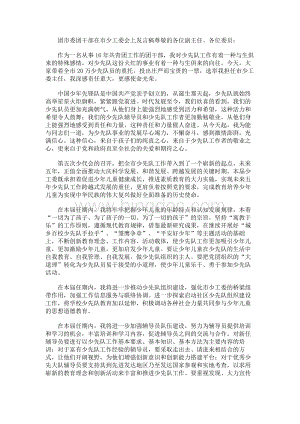 团市委团干部在市少工委会上发言稿.docx