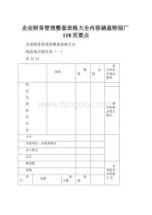 企业财务管理整套表格大全内容涵盖特别广118页要点.docx