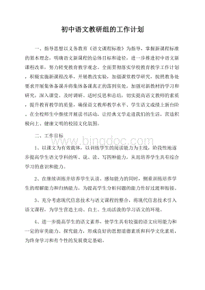 初中语文教研组的工作计划.docx