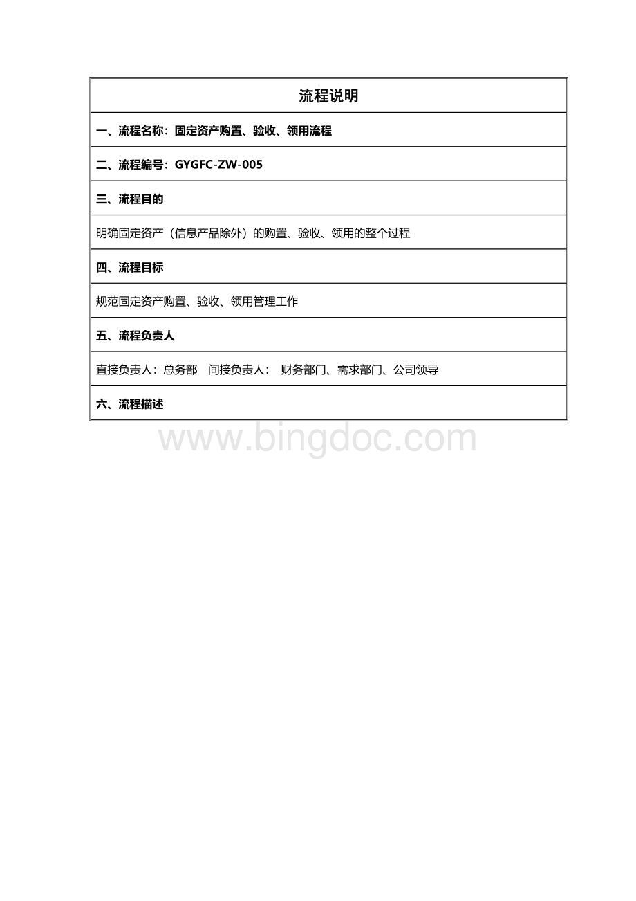 固定资产购置验收领用流程说明文档格式.doc_第1页