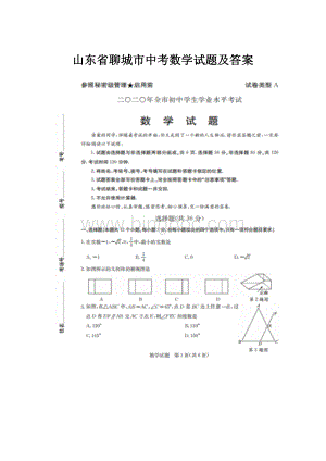 山东省聊城市中考数学试题及答案.docx