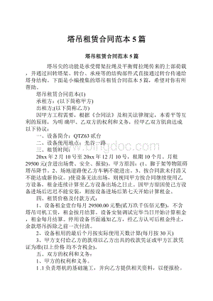 塔吊租赁合同范本5篇.docx